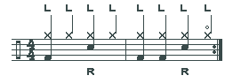 Left-handed rock pattern