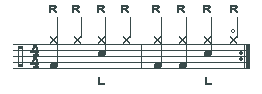 Right-handed rock pattern